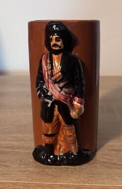 5" Pirate Ceramic Skull and Crossbones Holly Roger Tiki Style Mug